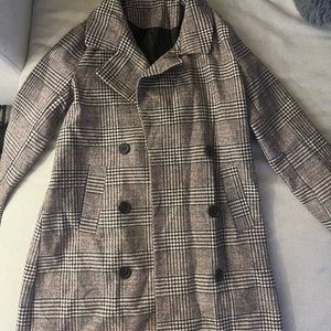 Women's Plaid Peacoat